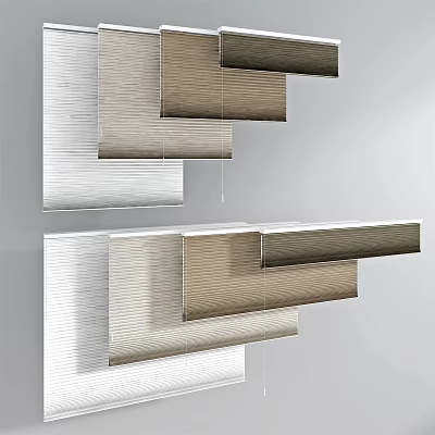 Modern Venetian Blinds With Layered Design And Neutral Color Options For Home Decor 3d model