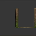 Natural Rustic Wood and Stone Moss Covered Posts and Planks as Decorative Garden Accents
