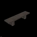 Modern Wooden Bench With Solid Rectangular Legs And Smooth Natural Finish 3d model