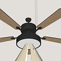Ceiling Air Conditioner Fan With Wooden Blades Black Motor And White Light