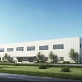 Modern Industrial Factory Complex With Multiple Buildings Greenery Parking And Access Road