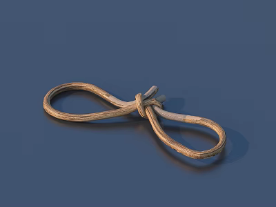 Handmade Natural Hemp Rope Knot Decorative Practical Daily Life Accessory With Texture 3d model