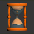 Orange Textured Hourglass Design With Transparent Sand Chamber And Decorative Base