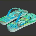Colorful CHINCHIN Flip Flops With Blue Straps And Cartoon Smiley Face Design