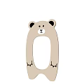 Cute Bear Shaped Decorative Mirrors with Light Colored Frame and Black Accents 3d model