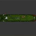 3D Render Of Cargo Ship With Red Hull Green Deck 3d model