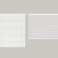 Two White Venetian Blinds Mounted Side by Side for Window Treatment 3d model