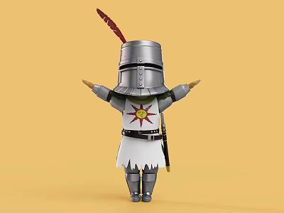Cartoon Themed Entertainment Room Interior With Decorative Knight Figurine And Red Feather 3d model