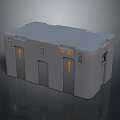 Gray Storage Container With Yellow Arrows HP355 Label And Secure Lid Design 3d model