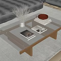Middle Ancient Style Coffee Table Glass Coffee Table Square Coffee Table Acrylic Coffee Table Coffee Table Ornaments 3d model