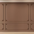 Elegant Modern Background Wall Featuring Brown Panel And Ornate Corner Details 3d model