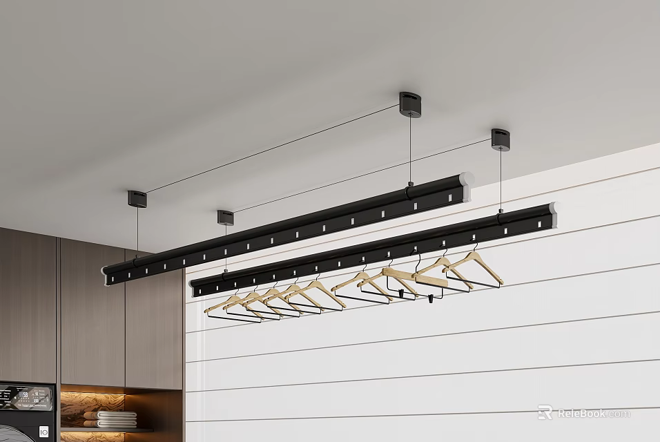 Modern Open Kitchen Interior Design Featuring Island Counter And Appliances 3d model 