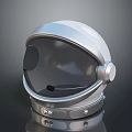 Astronaut Helmet Design With Silver Metallic Finish Transparent Visor And Ear Covers