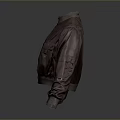 Burgundy Cropped Jacket With Zipper Pockets And Embroidery Details For Casual Style