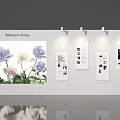 Baytyane Group Window Display With Purple White Flowers Painting And Display Boards