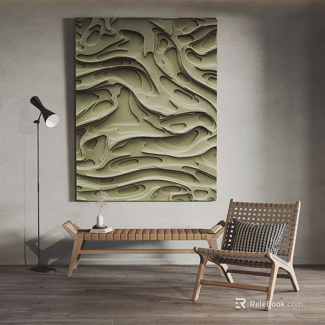 Modern Open Kitchen Interior Design With Island Counter And Appliances 3d model