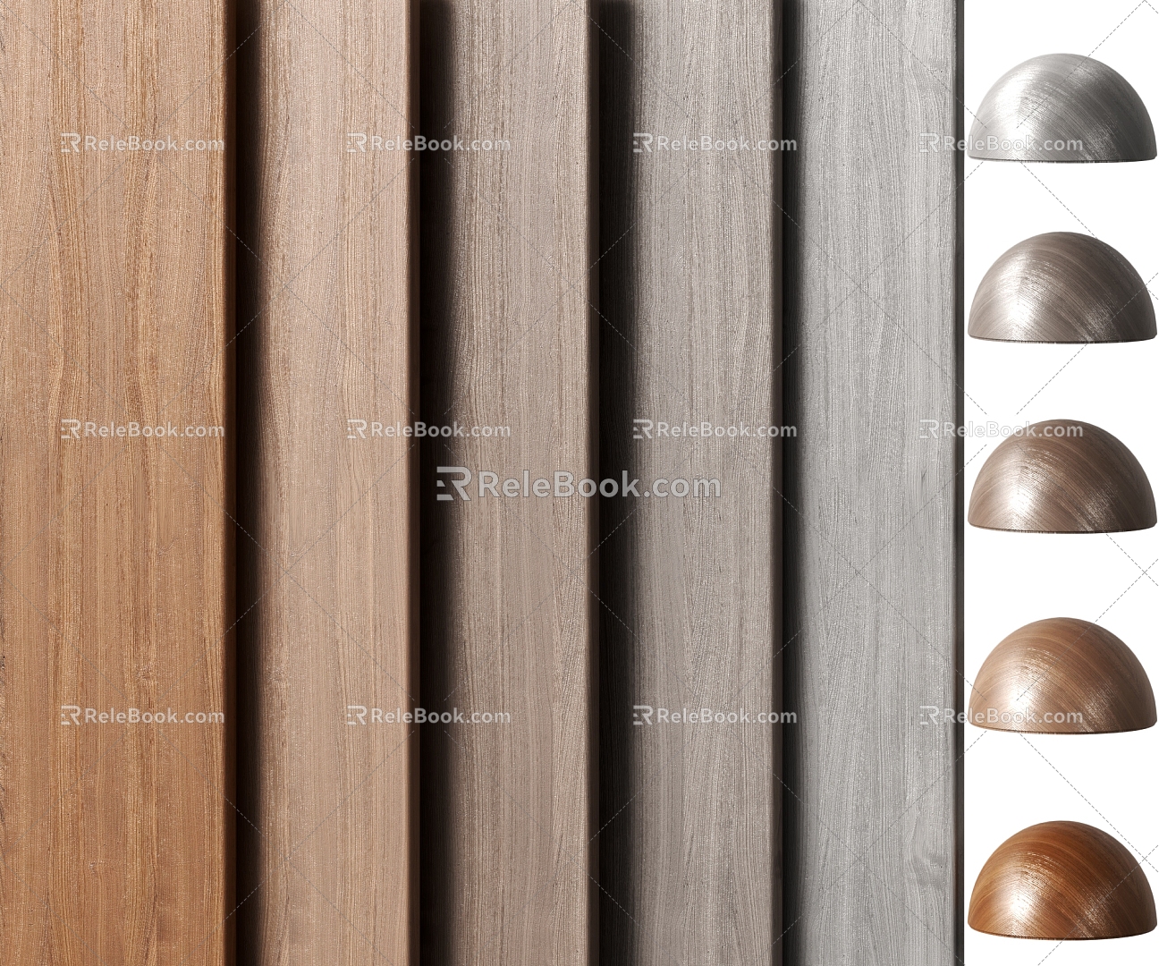 Wood grain wood veneer plank 3d model