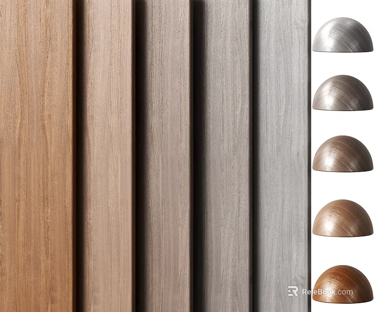 Natural Stone And Wood Decorative Panels With Various Textures For Interior Design 3d model 