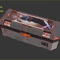 Modern Metallic Tech Device Enclosure With Display Screen Image And Orange Indicators 3d model