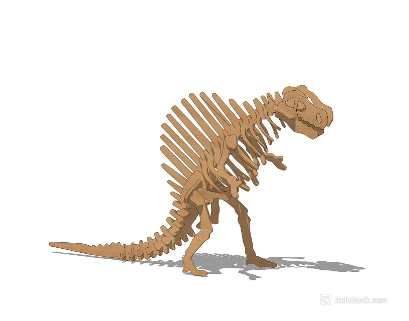 Creative Wooden Building Blocks Dinosaur Skeleton Model 3D Design 3d model