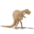 Creative Wooden Building Blocks Dinosaur Skeleton Model 3D Design 3d model