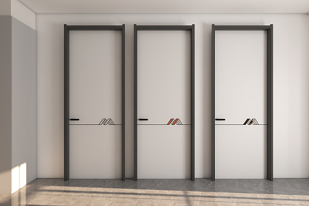 Modern swing door interior door 3d model