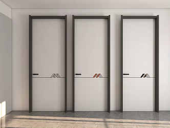 Modern swing door interior door 3d model