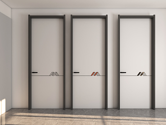 Modern swing door interior door 3d model