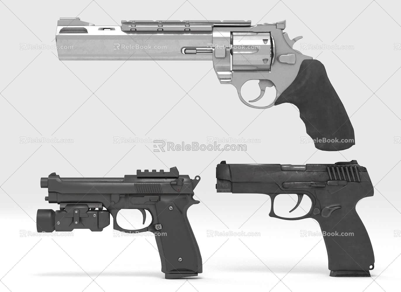 pistol firearm long-range weapon model