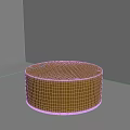 Round Brass Metal Coffee Table In Minimalist White Room Interior Setting 3d model