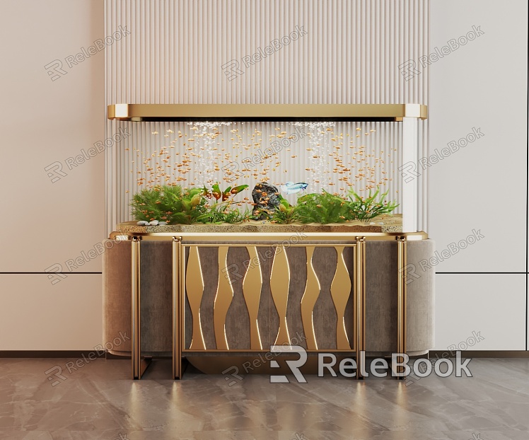 Modern Fish Tank Glass Fish Tank Aquarium Display Cabinet Side Cabinet model