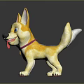 Cute Cartoon Dog Characters With Grey And Yellow Fur Big Ears And Blue Eyes