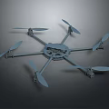 Gray Hexacopter Drone Frame Structure With Six Rotors And Propellers Design 3d model