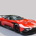 Red Sports Car With Black Rear Wing Black Wheels And Sleek Aerodynamic Body Design