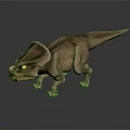 Detailed Triceratops Dinosaur Model With Open Mouth And Realistic Textured Skin