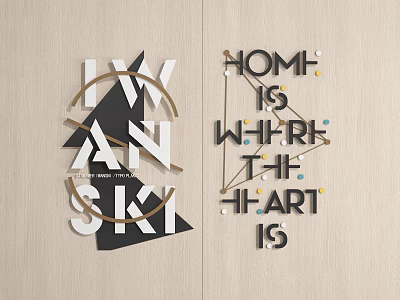 Modern Wall Decoration Hanging Pendant Alphabet Wall Decoration Alphabet Decorative Wall 3d model