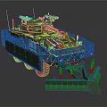 Military Armored Vehicle with Camouflage Paint Turret Protective Cage and Bulldozer Blade