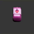 Pink Drink Carton With Red And White Striped Straw And Spilled Liquid