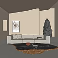 Modern sofa coffee table combination 3d model