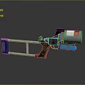 Homemade Weapon Constructed With Metal Parts Can Red Wires And Wooden Grip