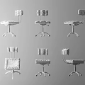 Red And Green Modern Office Chairs With Ergonomic Design And Wheeled Base
