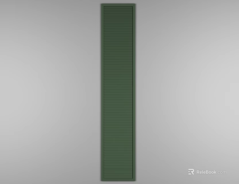Green Vertical Slatted Sleek Modern Wardrobe Door Design for Home Interiors 3d model 