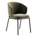 Modern Comfortable Boucle Upholstered Dining Chair With Sleek Black Metal Legs For Elegant Home Interior