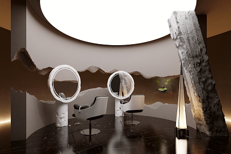 Hair Salon Baroque Hair Salon Minimalist Beauty Salon Broken Wall 3d model