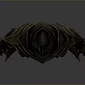 Spiked Fantasy Warrior Armor With Metallic Plates And Red Accents