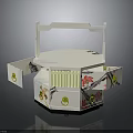 Practical Hexagonal Storage Box With Floral Patterns Drawers Gold Handles And White Frame