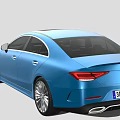 Blue Mercedes Luxury Sedan With Modern Stylish Exterior And Sleek Body Design