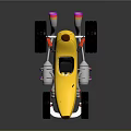 Fun Yellow Banana Shaped Car With Black Seat And Large Wheels