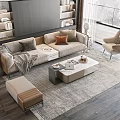 Modern sofa coffee table combination 3d model