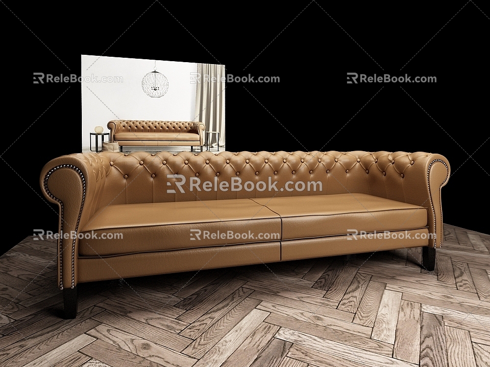 American Style Simple Sofa 3d model